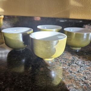 TC Olive and White Ceramic Bowl Set